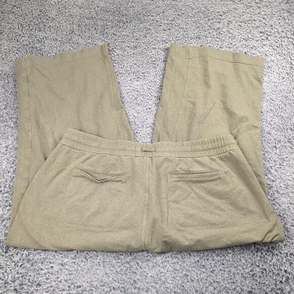 Athleta Pants Women 20 Green Farallon Jogger Sweatpants Hiking Gym Wide Crop - Picture 1 of 9